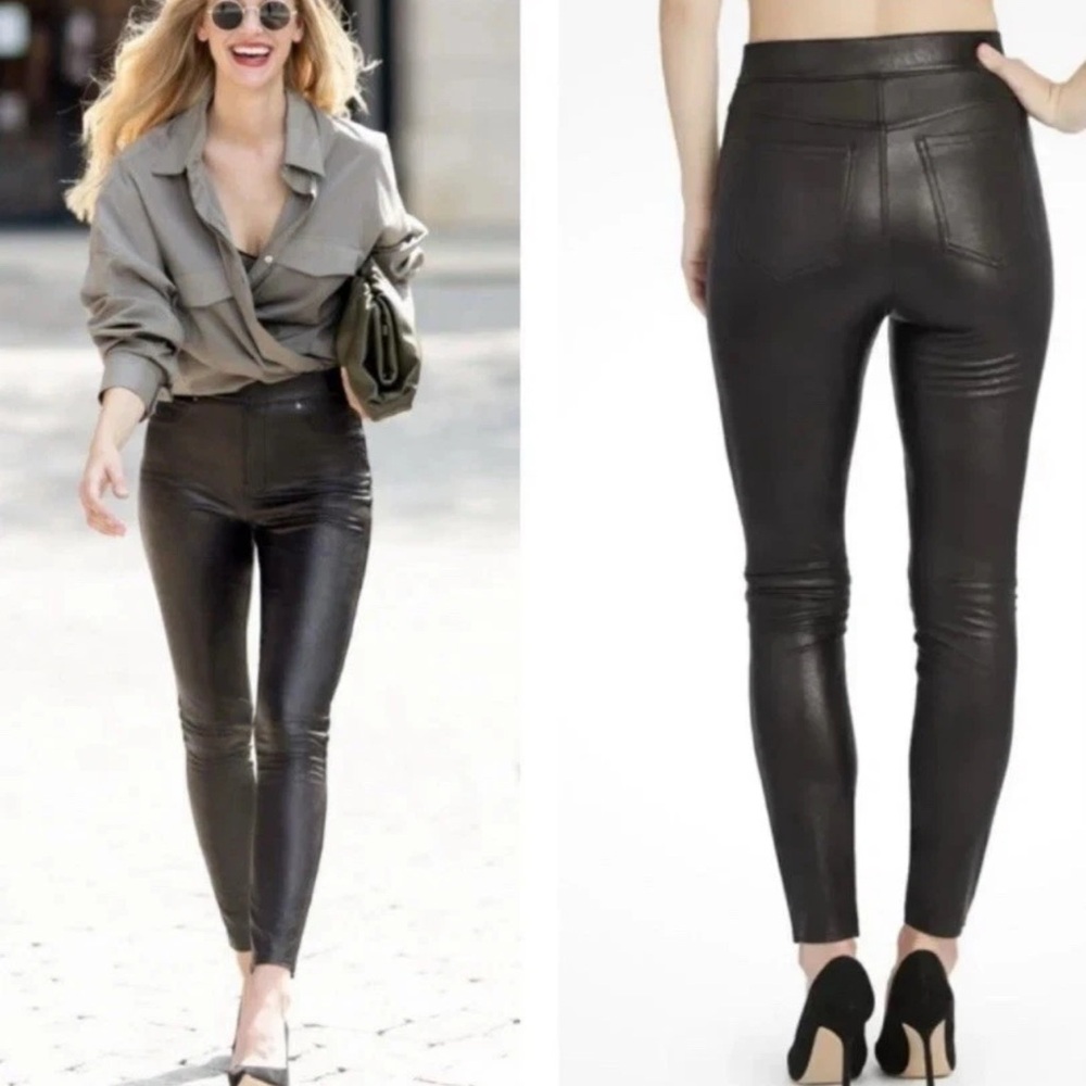 SPANX Black Faux Leather Leggings